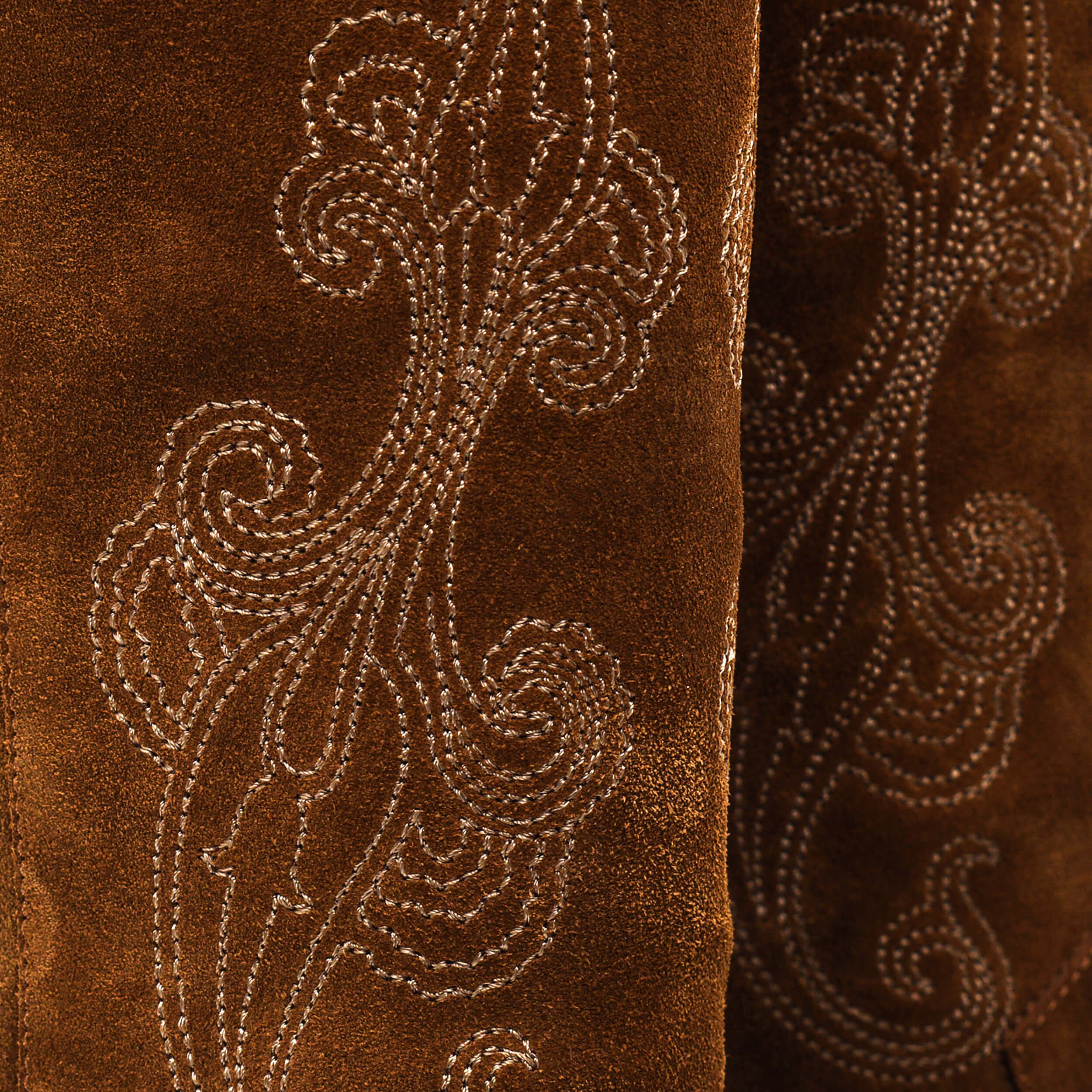 Etro - NEW Khaki Suede Paisley embossed knee/high Western Boots / 37.5